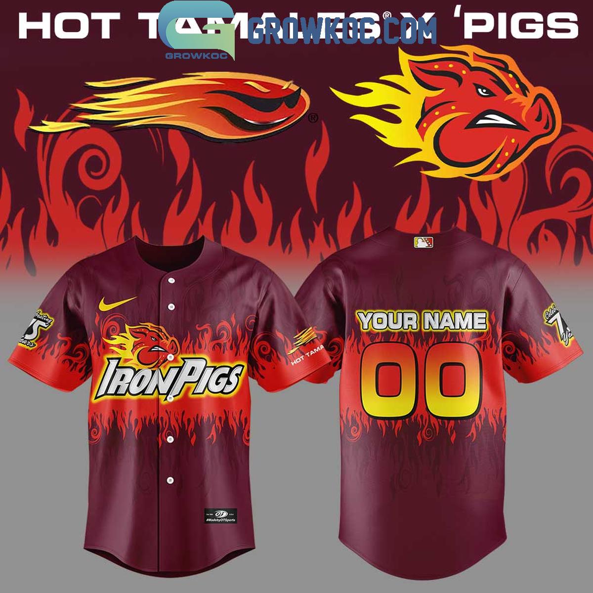 Lehigh Valley IronPigs Hot Tamales Personalized Baseball Jersey