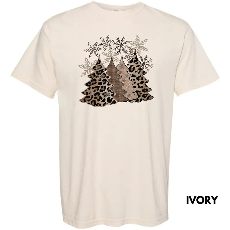 Leopard Christmas Trees Comfort Colors T-Shirt Hoodie, Sweatshirt | WearSparks.com