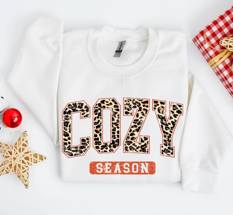 Leopard Cozy Season Sweatshirt Cozy Season Sweater Cozy Season Sweatshirt Season Cozy Sweater Season Cozy Sweatshirt...