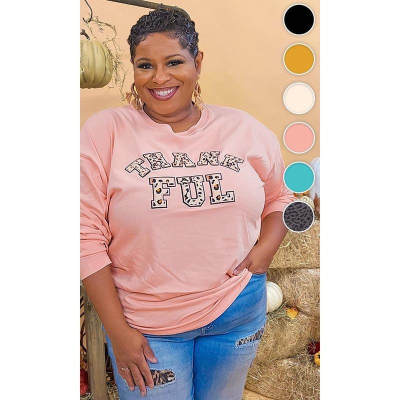Leopard Ideal Chenille Thankful Graphic Boyfriend Long Sleeve T-Shirt Hoodie, Sweatshirt | WearSparks.com