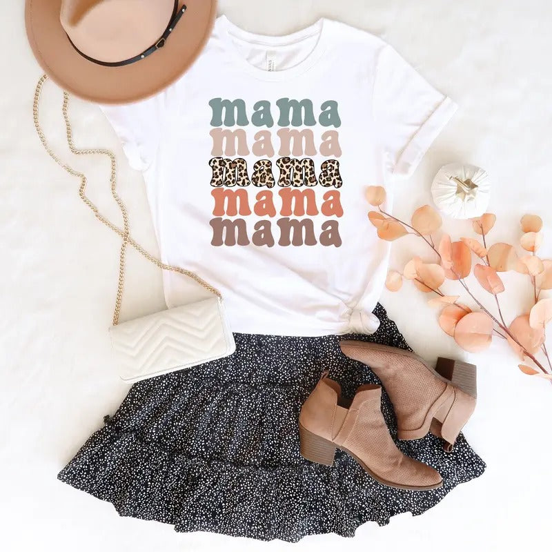 Leopard Print Mama Shirt Cheetah Mama Shirt For Mother's Day Gifts For Mom Cute Mama Gift For Mothers Day Mama T Shirt...