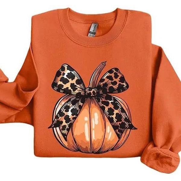 Leopard Pumpkin Sweatshirt, Leopard Print Pumpkin Sweatshirt, Halloween Sweater, Halloween Pumpkin Sweatshirt, Cute Fall...