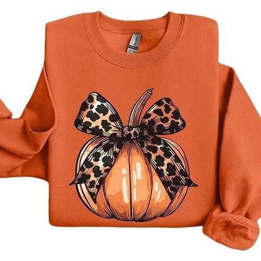 Leopard Pumpkin Sweatshirt, Leopard Print Pumpkin Sweatshirt, Halloween Sweater, Halloween Pumpkin Sweatshirt, Cute Fall...
