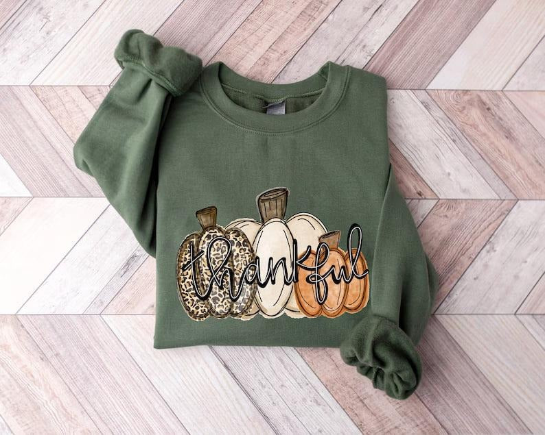 Leopard Pumpkin Sweatshirt, Pumpkin Season Sweater, Thanksgiving T-shirt, Fall Apparel, Autumn Thanksgiving Gifts Hoodie