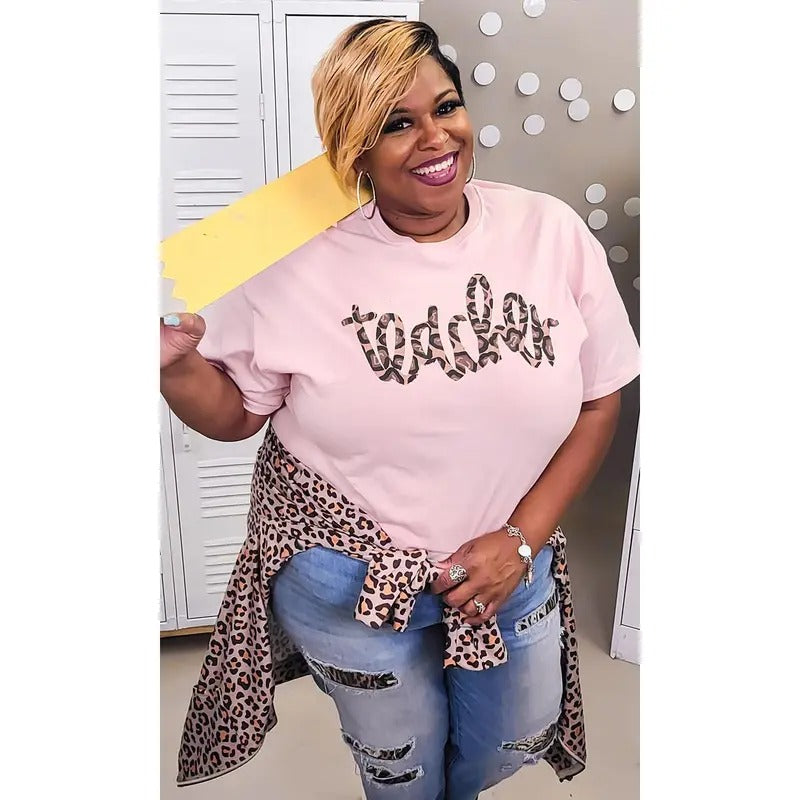 Leopard Script Teacher Graphic T-Shirt Hoodie, Sweatshirt | WearSparks.com