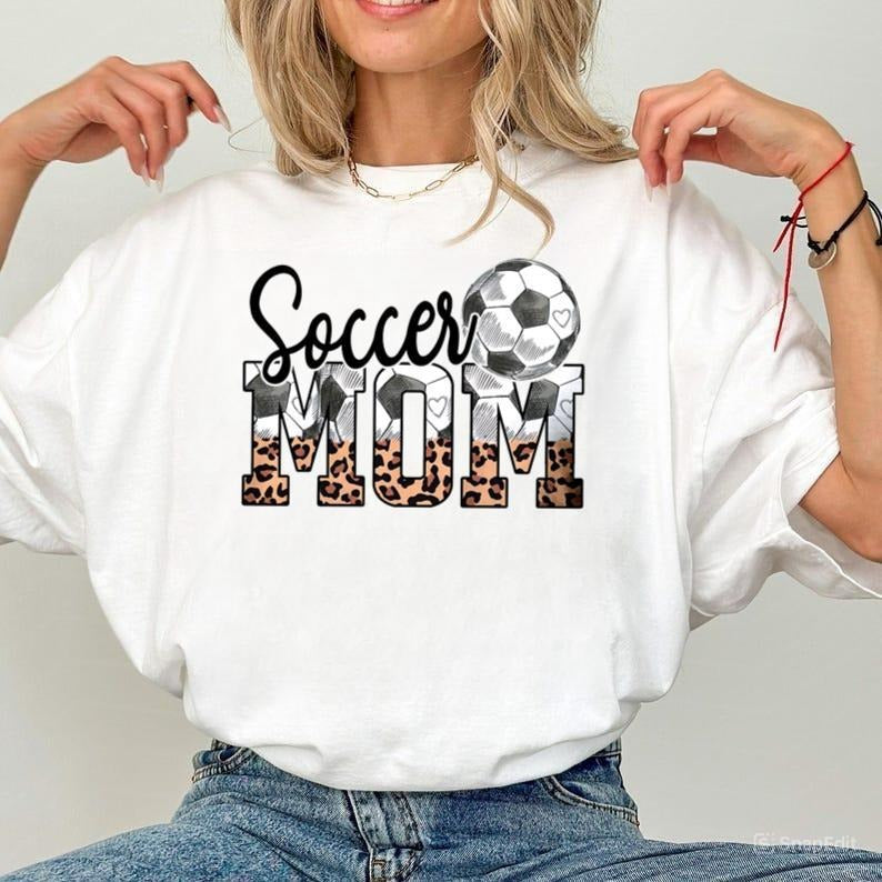 Leopard Soccer Mom Bleached Shirt  Bleached shirts  sublimated shirts   Girl Mom shirtsGifts Mom Shirts Mom LIfe Hoodie,...