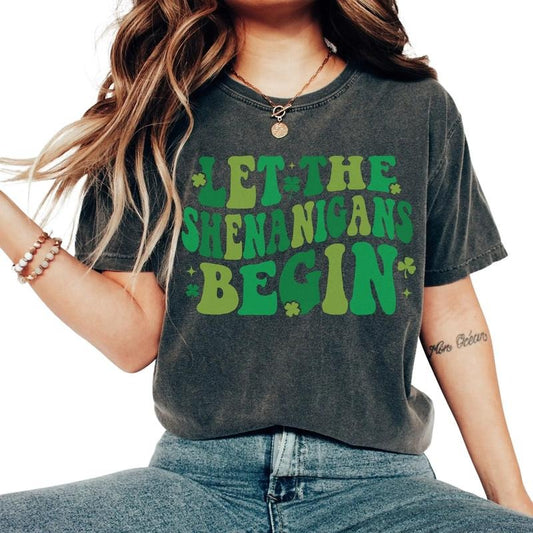 Let The Shenanigans Begin Shirt, St Patricks Day Party Shirt, Funny St Paddys Shirt, St Pattys Irish Tee, Green Beer...