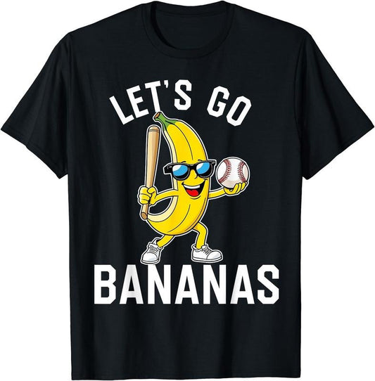 Let's Go Bananas Funny Banana T-Shirt | Unisex Cotton Tee Gift, Crewneck, Short Sleeve Hoodie, Sweatshirt | WearSparks.com