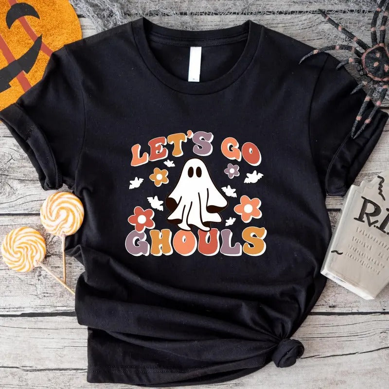 Let's Go Ghouls T-Shirt, Funny Halloween Party Shirt, Family Retro Halloween Gift Tee, Spooky Season Tee Hoodie, Sweatshirt