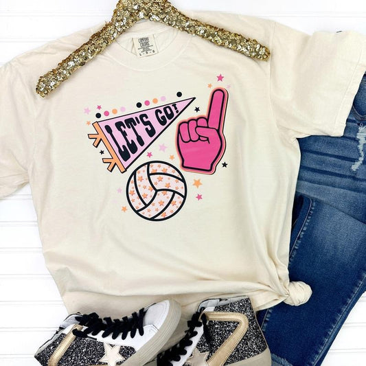 Let's Go Volleyball Comfort Colors T-Shirt Hoodie, Sweatshirt | WearSparks.com
