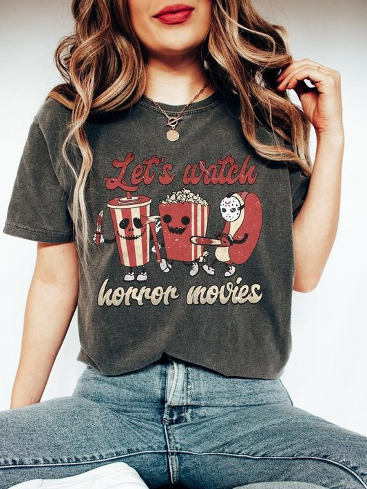Let's Watch Horror Movies Shirt, Horror Movies Tee, Scary Movie Shirt, Horror T-Shirt, Halloween Shirt, Halloween Gifts...