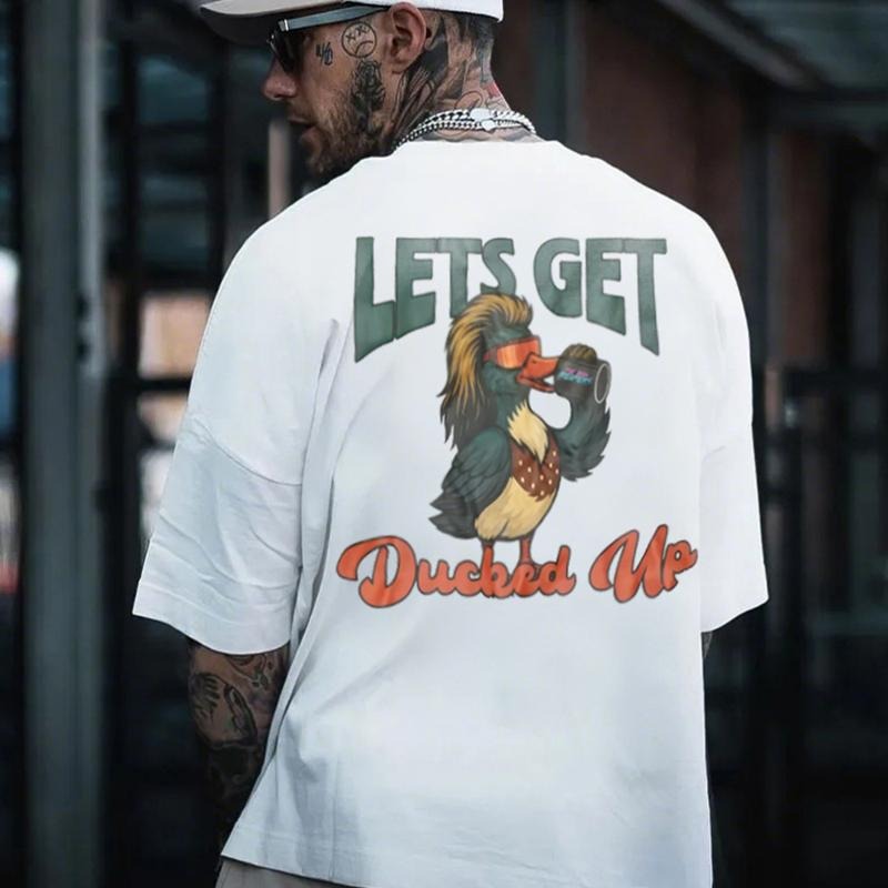 Lets Get Ducked Up Printed Unisex Oversized T-shirts Hoodie, Sweatshirt | WearSparks.com