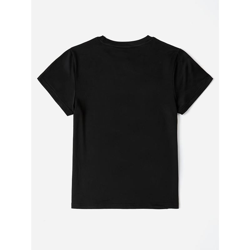 Letter T-shirt Men's Casual Style Summer and Autumn Slightly Elastic Round Neck T-Shirt made in usa Hoodie, Sweatshirt