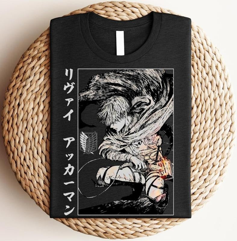 Levi Shirt, AOT, Survey Corps Shirt, Levi Ackerman Shirt, Anime Graphic Tees, Gift For Him, Her, Unisex Manga T-shirt...