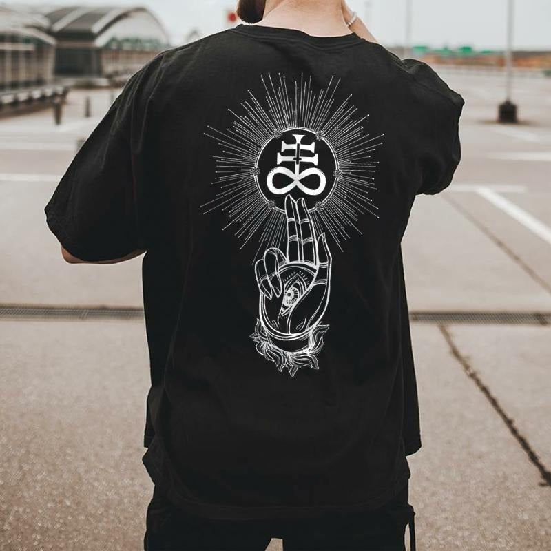 Leviathan cross print casual loose t-shirt - Naughty Clothes Men Hoodie, Sweatshirt | WearSparks.com