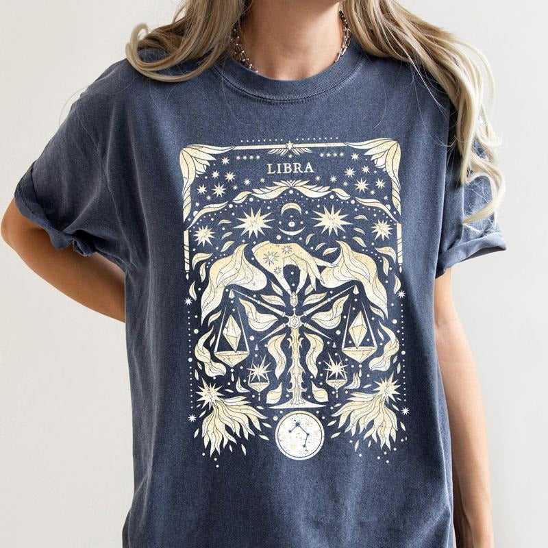 Libra Celestial Zodiac Comfort Colors Tees, Horoscope, Astrology Hoodie, Sweatshirt | WearSparks.com