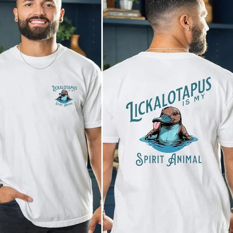 Lickalotapus is my Spirit Animal Men's funny T-shirt Crewneck Menswear men  gifts graphic tee, Top trending, Casual...