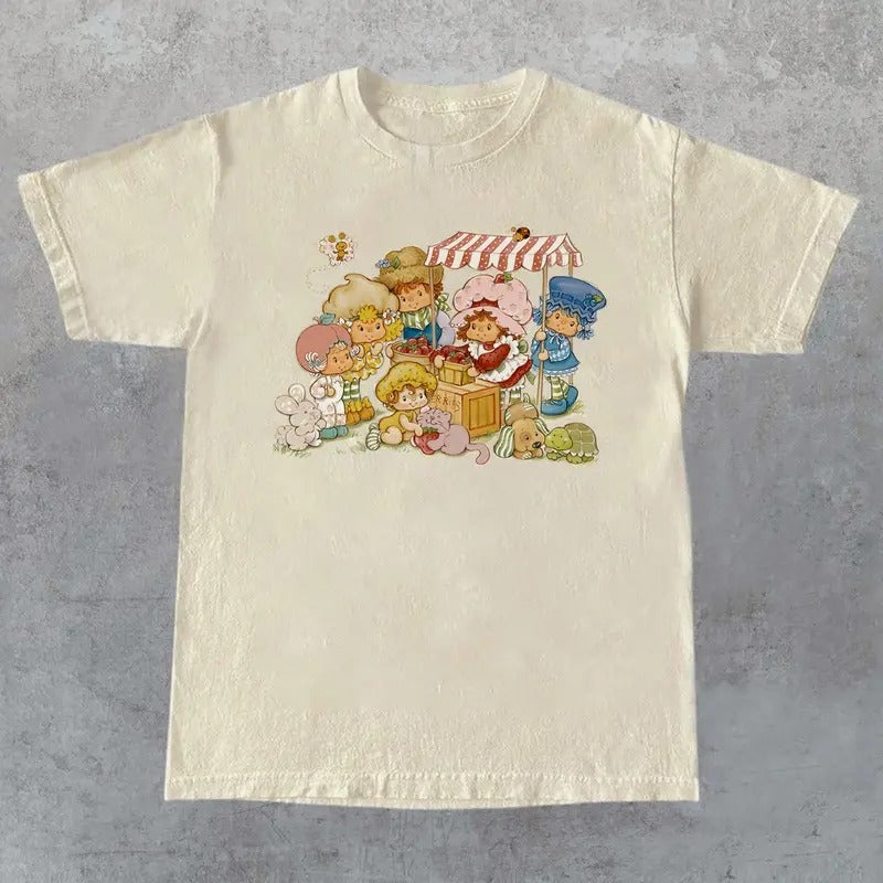 Life Is Delicious Shirt, Vintage Strawberry Shirt, Strawberry Shortcake Graphic Tee, Retro Cartoon Tshirt, Y2K Shirt...