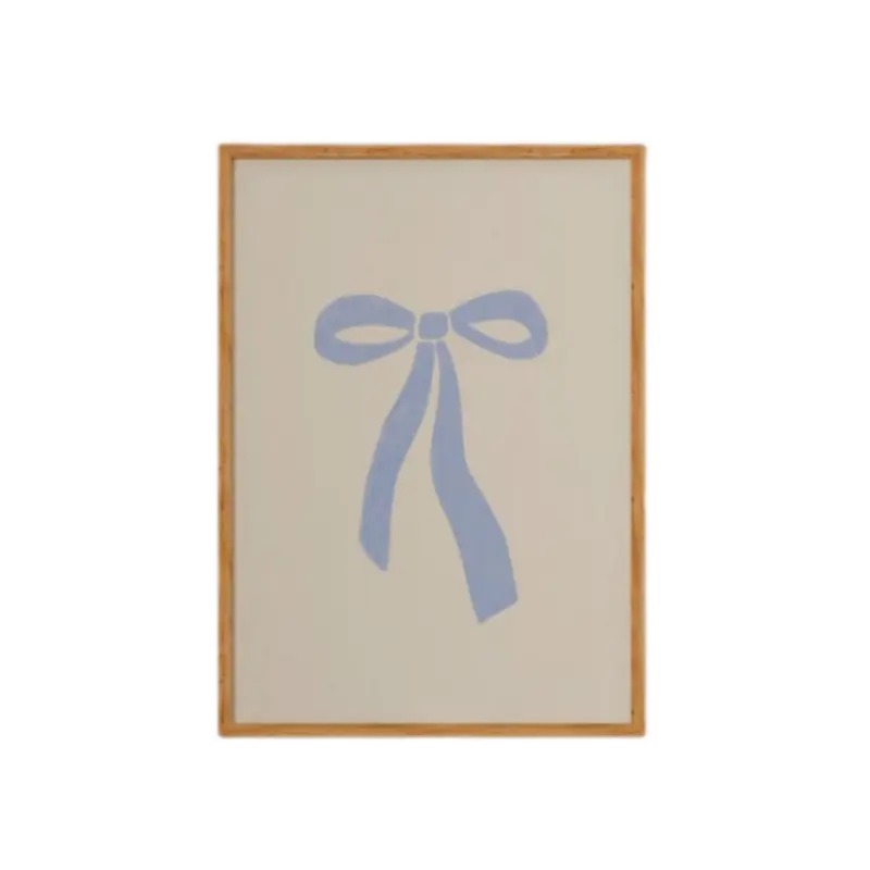 Light Blue Bow Wall Art, Sandy Liang Bow Art Print, Ribbon Poster, Sandy Liang Inspired Home Decor, Funny Coquette Wall...