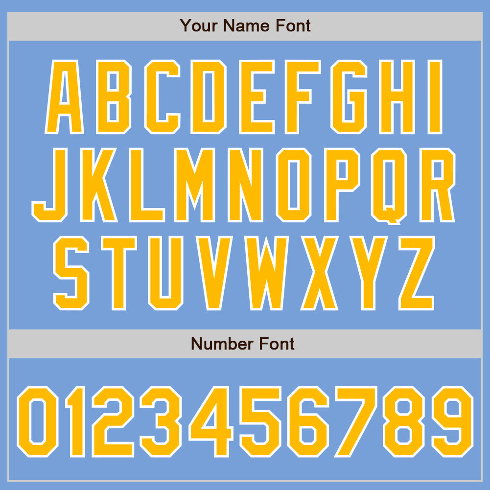 Custom Light Blue Gold-White Authentic Baseball Jersey T-Shirts, Hoodie, Sweatshirt | WearSparks.com (Image 5)