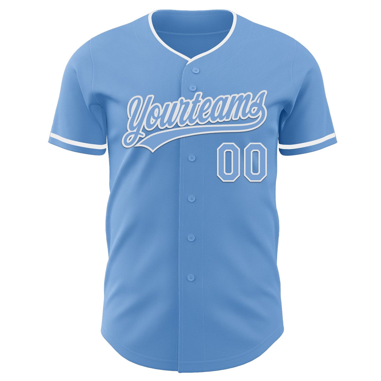 Custom Light Blue White Authentic Baseball Jersey