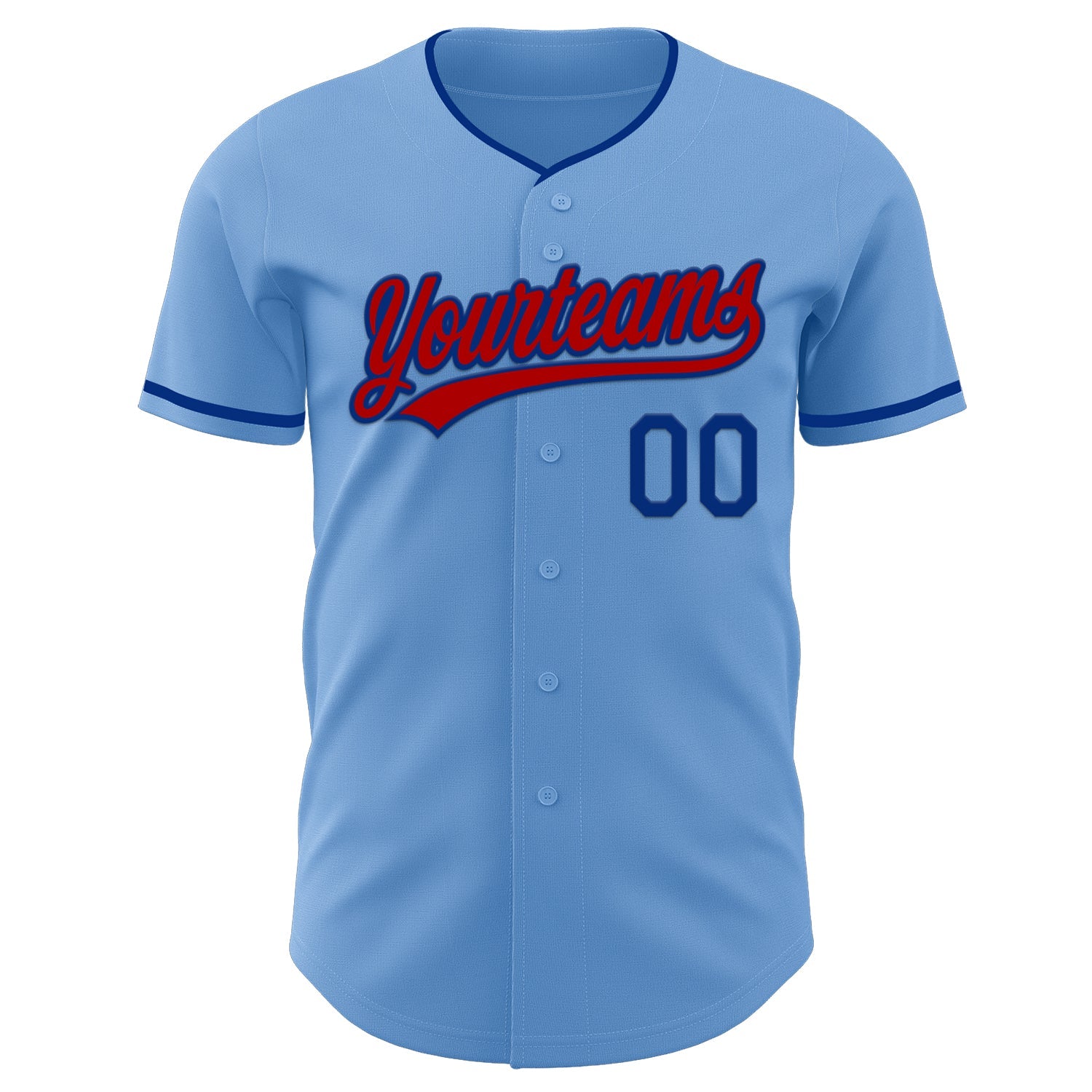 Custom Light Blue Red-Royal Authentic Baseball Jersey
