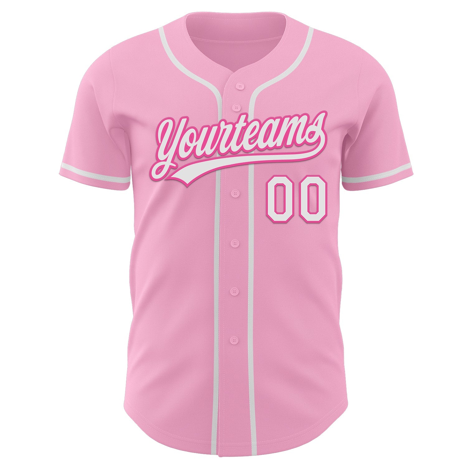 Custom Light Pink White-Pink Authentic Baseball Jersey