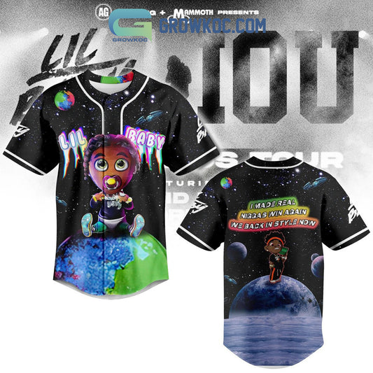 Lil Baby IOU Tour I Made Real Niggas Win Again Baseball Jersey