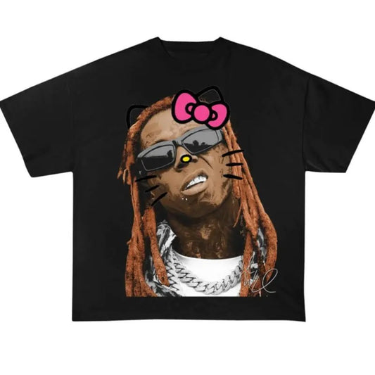 Lil Tunechi Kitty T Shirt Hip Hop Rap Tee Rapper Cute Gang Streetwear Cotton Fabric Hoodie, Sweatshirt | WearSparks.com