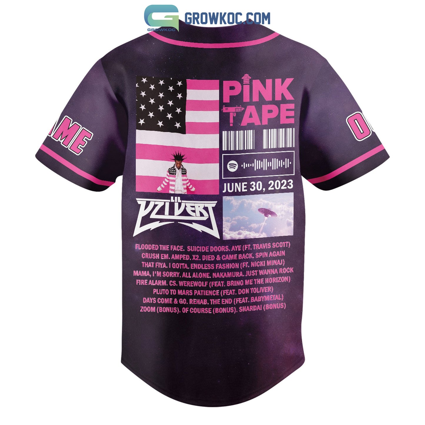 Lil Uzi Vert Pink Tape 2023 Personalized Baseball Jersey