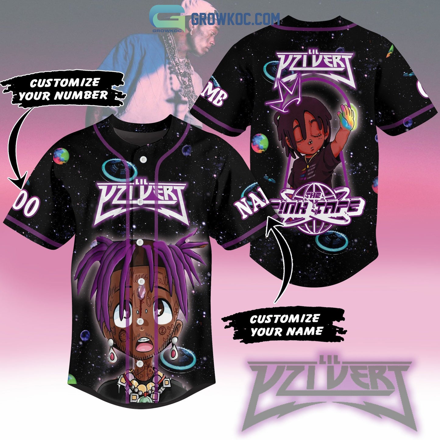 Lil Uzi Vert The Pink Tape Personalized Baseball Jersey