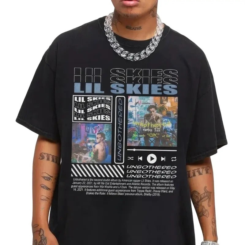 Lil.Skies Rap Shirt Unbothered Album Collection T-shirt Hoodie, Sweatshirt | WearSparks.com