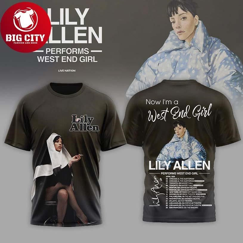 Lily Allen I’m A West End Girl 2025 Tour Two Sided Shirt