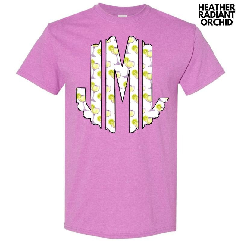 Lime Margaritas Monogram Gildan Short Sleeve T-Shirt 'NLB' Hoodie, Sweatshirt | WearSparks.com