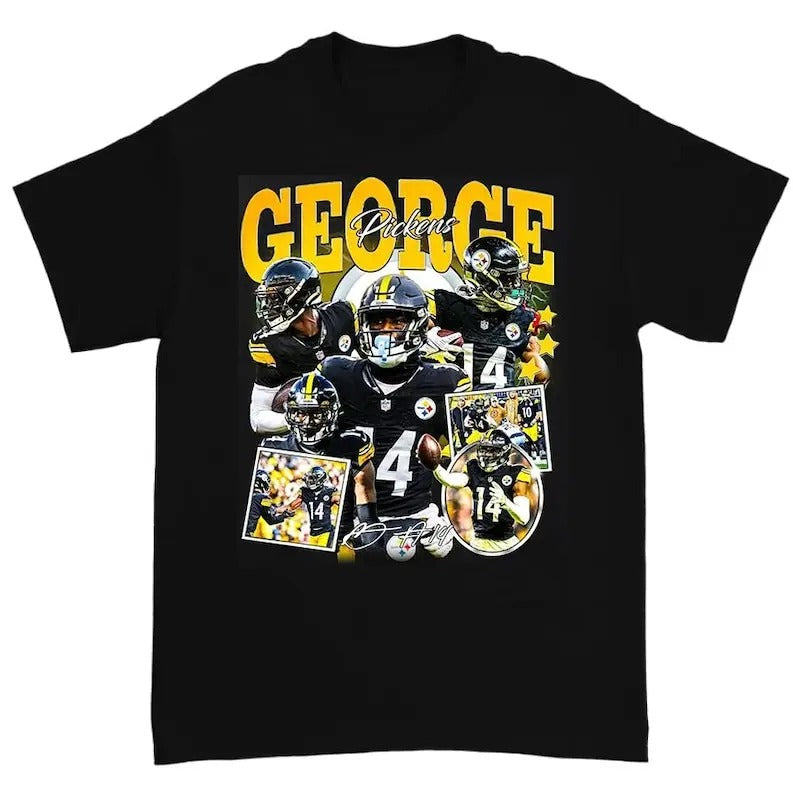 Limited George Pickens Vintage 90s Homage Retro Classic American Graphic Tee Bootleg Best Seller Unisex Sport T-Shirts...