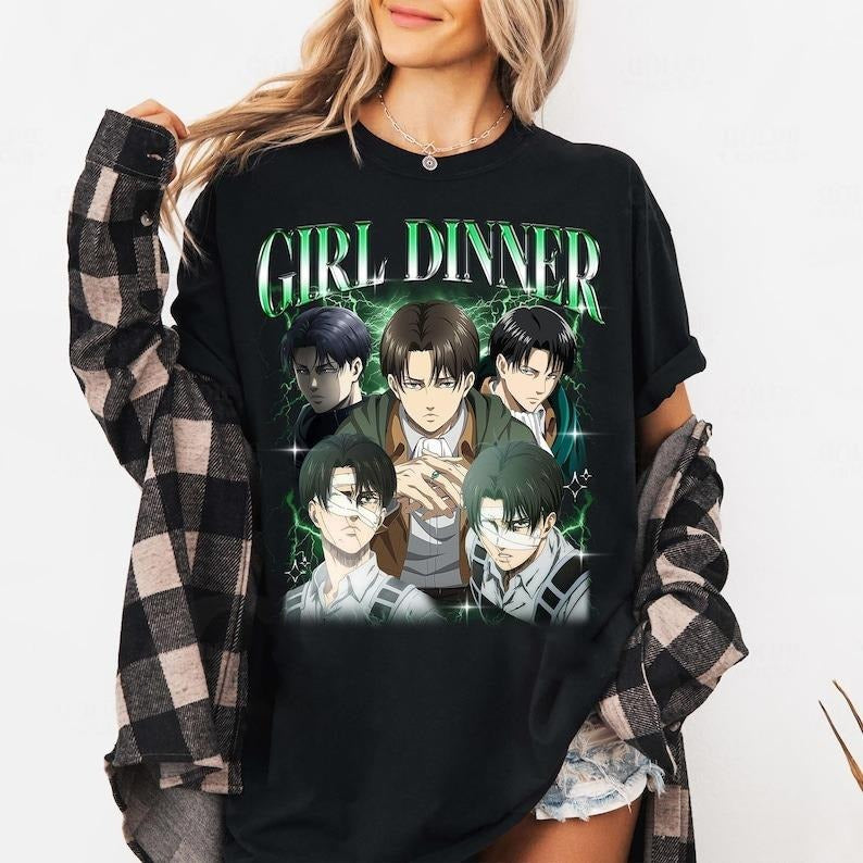 Limited Levi Ackerman Shirt, Attack On Titan Unisex T-shirt, Anime Manga Shirt, Gift For Otaku, Girl Dinner Shirt Hoodie,...