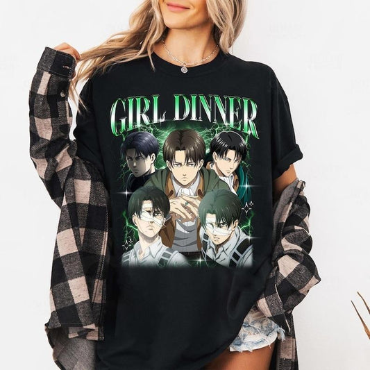 Limited Levi Ackerman Shirt, Attack On Titan Unisex T-shirt, Anime Manga Shirt, Gift For Otaku, Girl Dinner Shirt Hoodie,...