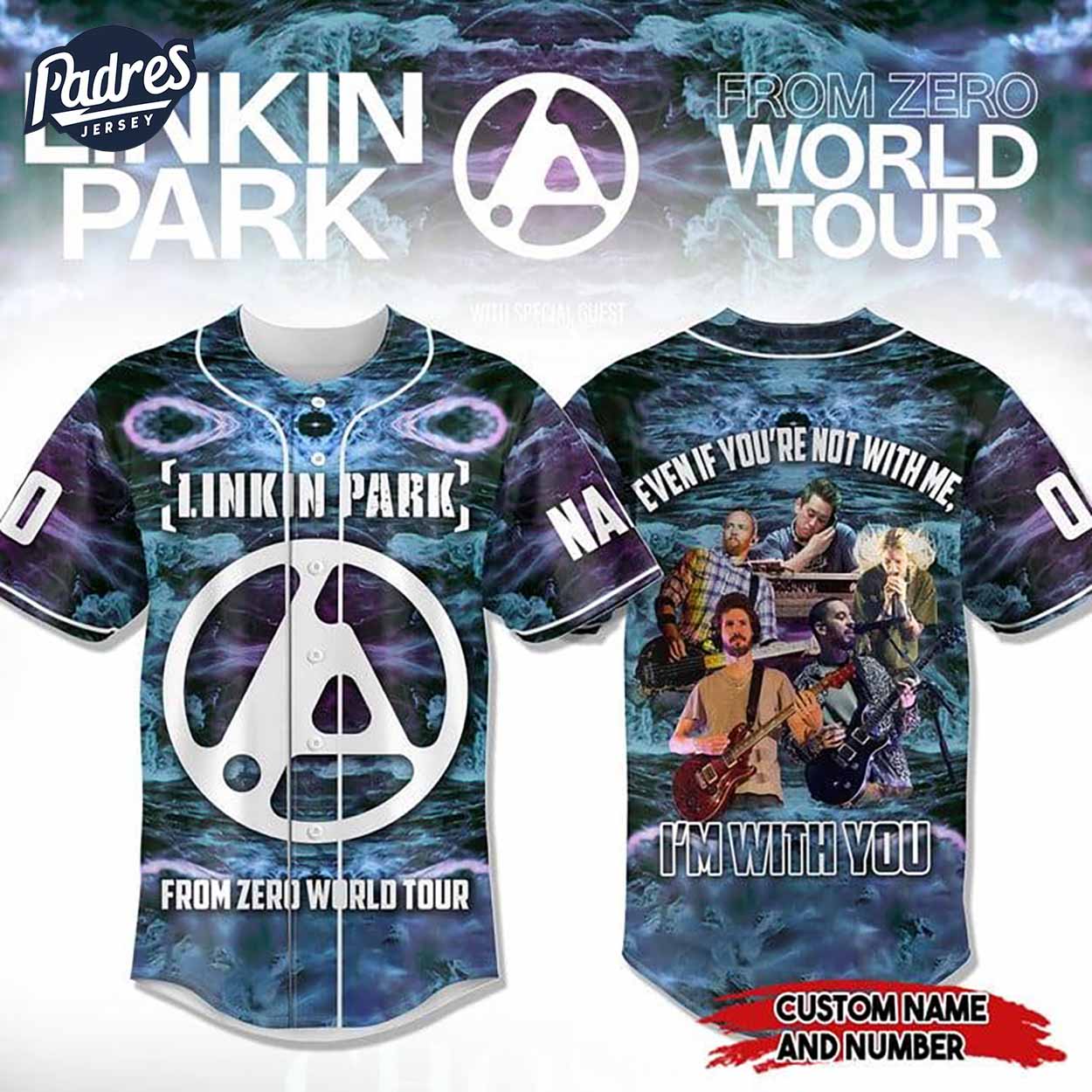 Linkin Park From Zero World Tour Custom Baseball Jersey - Padres Jersey Oasis: Elevate Your Baseball Style Game... (Image 1)
