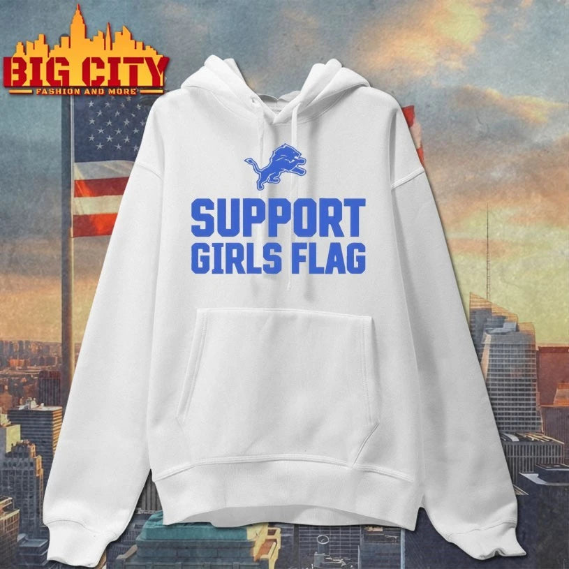 Lions Support Girls Flag shirt
