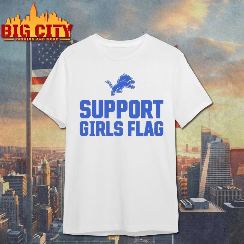 Lions Support Girls Flag shirt