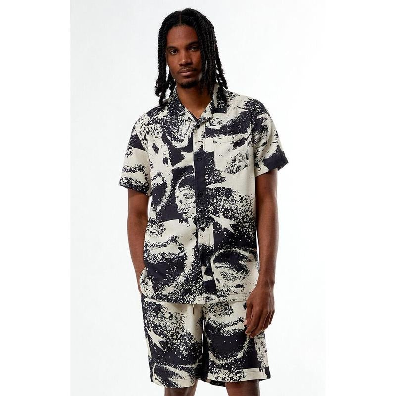 Lira Men's Disintegration Woven Camp Shirt Hoodie, Sweatshirt | WearSparks.com