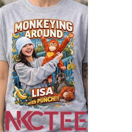 Lisa Blackpink &amp; Punch Monkey Meme Shirt