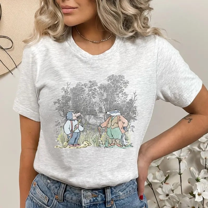 Literary Tribute to 1908 Novel Wind in the Willows, Fancy Animals T-Shirt, Light Academia Sweatshirt, Badger Shirt, Mole...