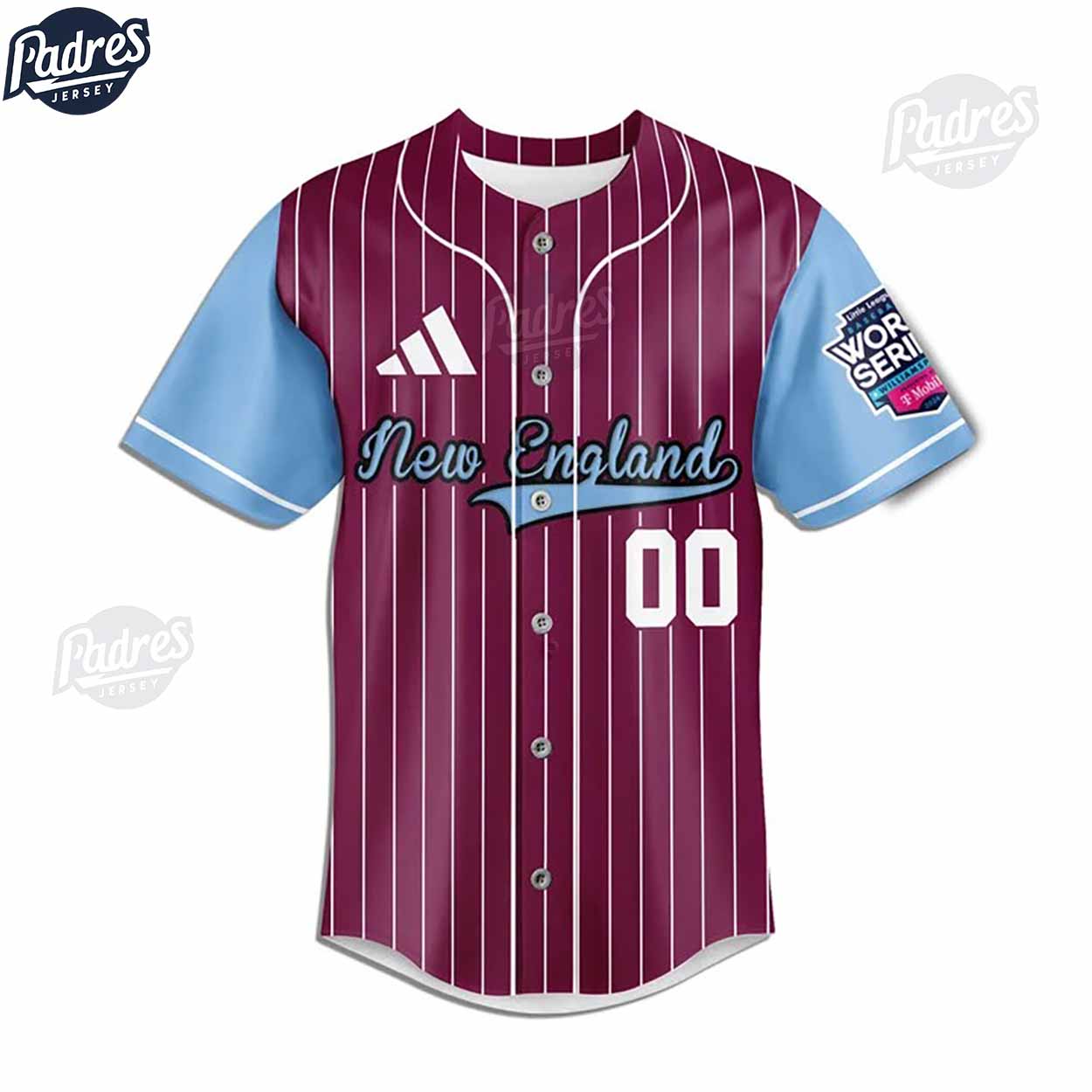 Little League New England Team Baseball Jersey - Padres Jersey Oasis: Elevate Your Baseball Style Game... (Image 2)