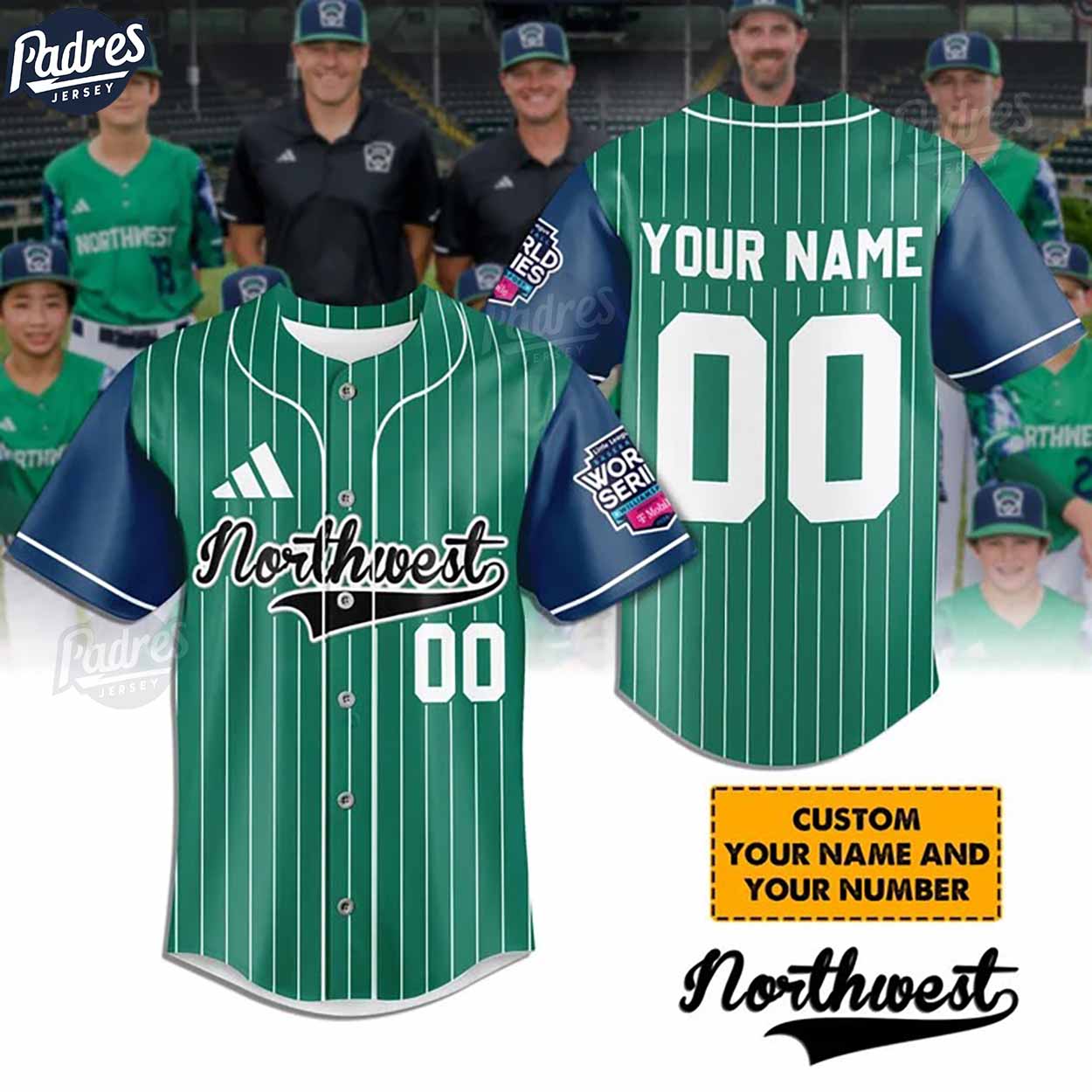 Little League Northwest Team Baseball Jersey - Padres Jersey Oasis: Elevate Your Baseball Style Game T-Shirts,... (Image 1)