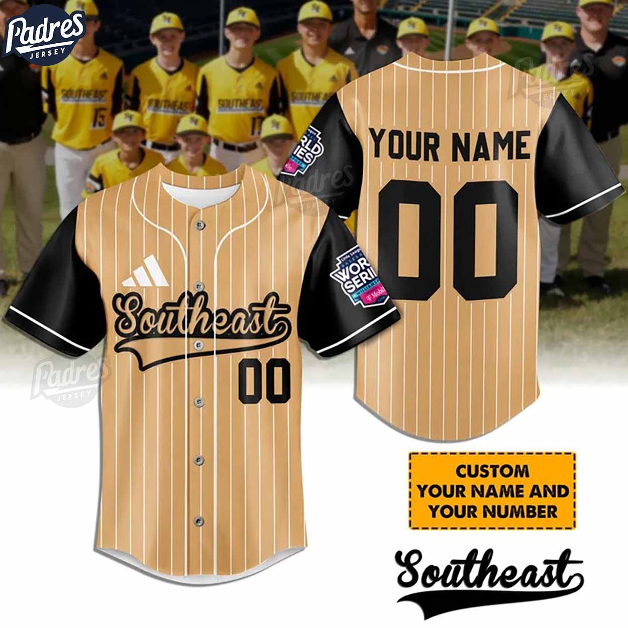 Little League Southeast Team Baseball Jersey - Padres Jersey Oasis: Elevate Your Baseball Style Game T-Shirts,... (Image 1)