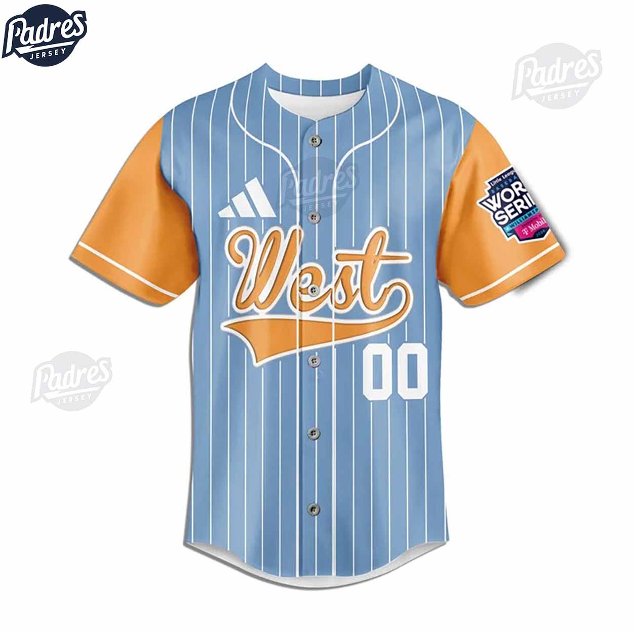 Little League West Team Baseball Jersey - Padres Jersey Oasis: Elevate Your Baseball Style Game T-Shirts,... (Image 3)
