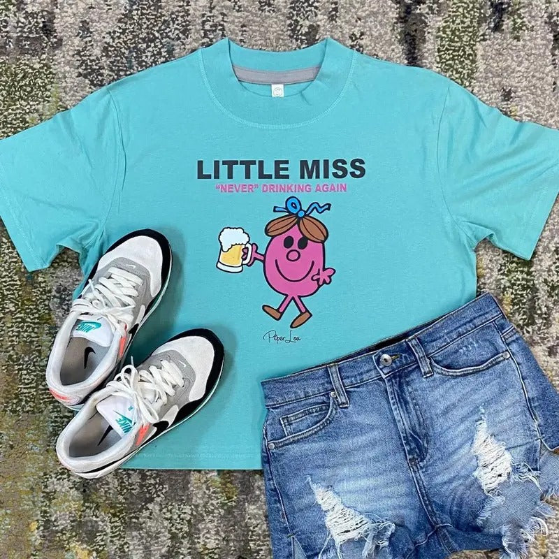 Little Miss Never Drinking Again Premium Boxy Tee Hoodie, Sweatshirt | WearSparks.com