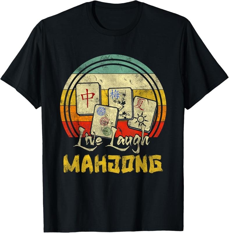 Live Laugh Mahjong Retro Mah Jongg Chinese Game Tiles T-Shirt Hoodie, Sweatshirt | WearSparks.com