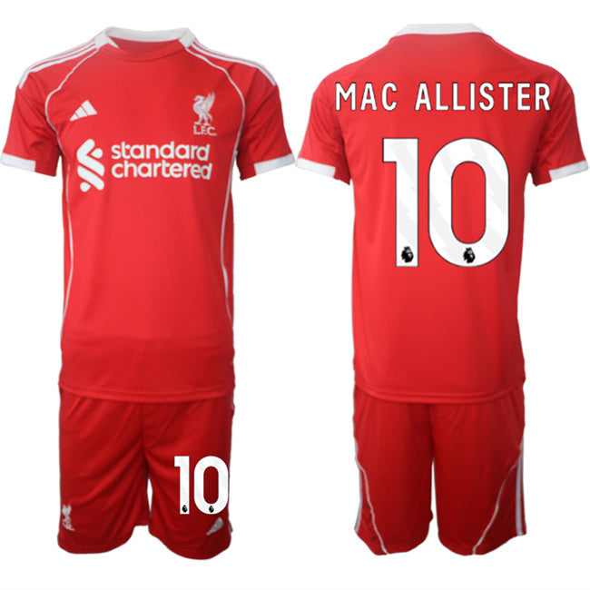 Liverpool #10 Alexis Mac Allister 2025 Red Home Soccer Jersey Suit